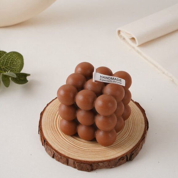 ✨ Aesthetic Bubble Cube Candle 🕯️ Soy Wax Scented Home Decor Gift - Picture 7 of 14